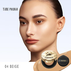 TIMEPHORIA open cushion showing puff and air cushion applicator for quick application