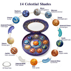 Tintark close-up of 3D planet pans highlighting collectible raised design