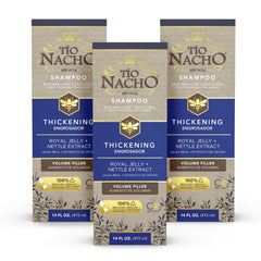 Tio Nacho front packaging showing bottle and volumizing benefits