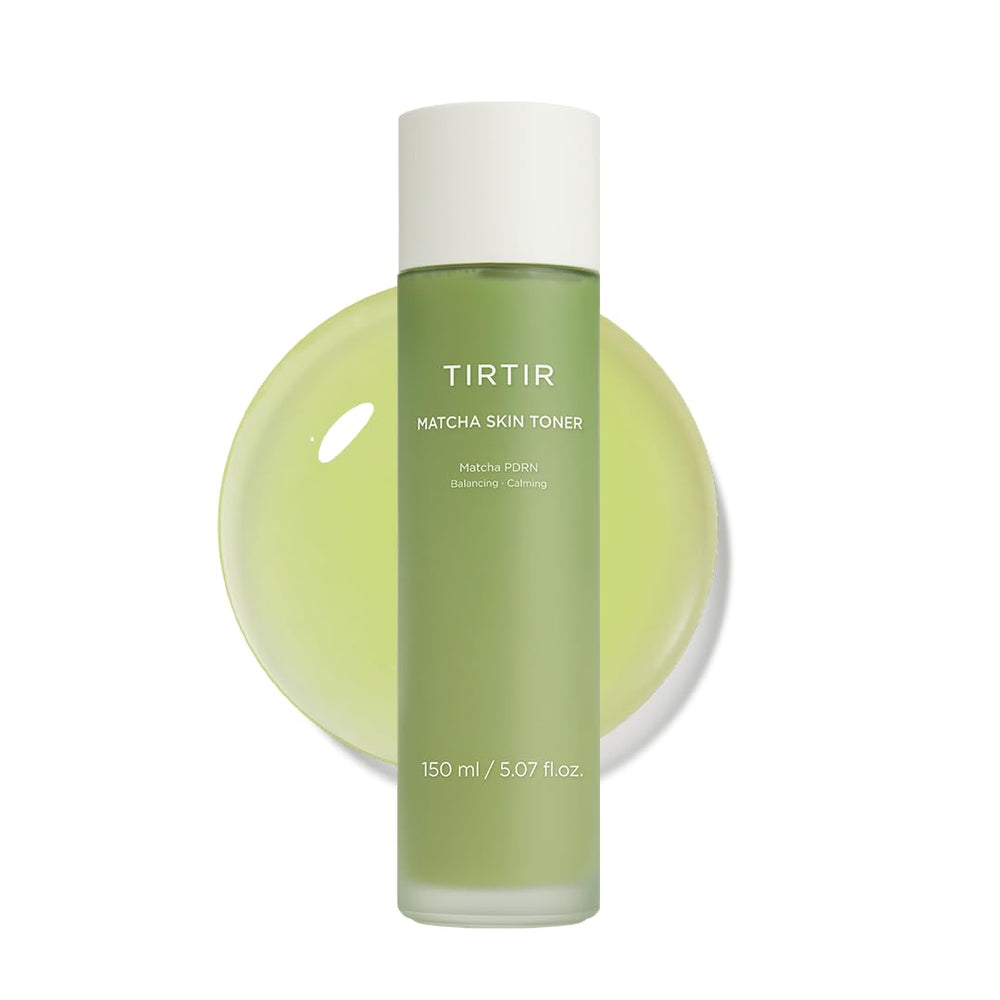 TIRTIR matcha toner front bottle showing product and calming benefits