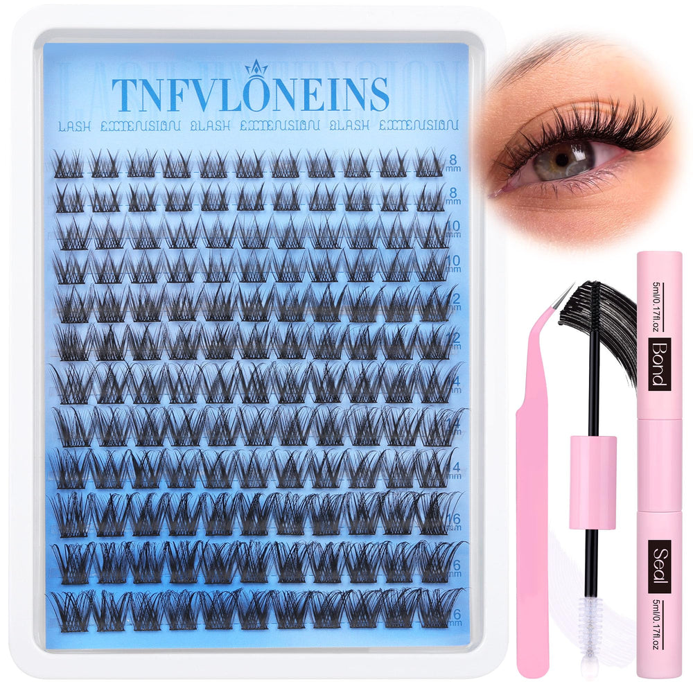 TNFVLONEINS front packaging showing complete lash cluster kit benefits