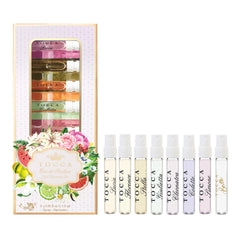 Tocca front packaging showing elegant sampler set, great for gifting