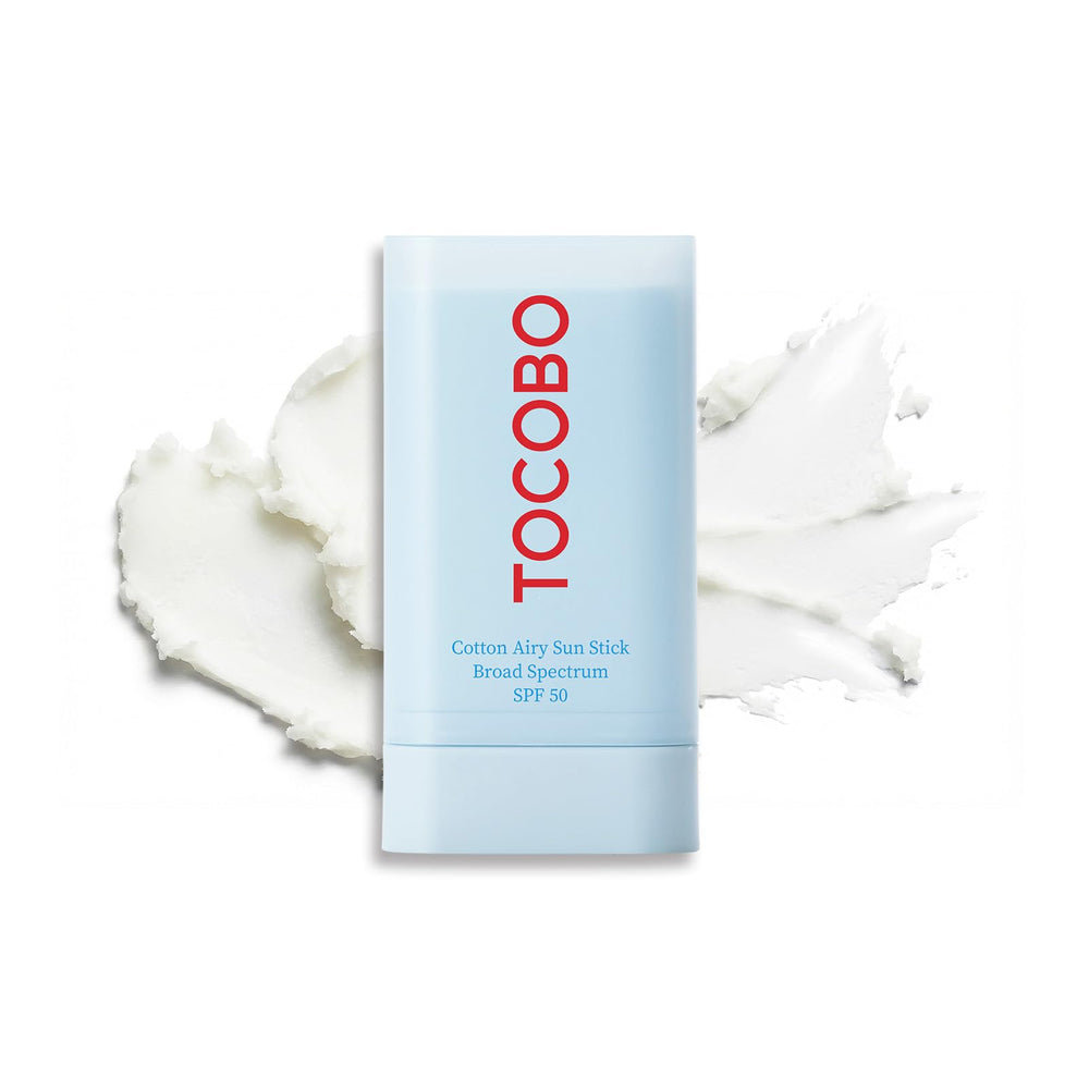 TOCOBO front packaging showing compact matte sun stick and clean design benefits