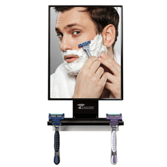 ToiletTree Products front view of tall fogless shower mirror for clearer grooming