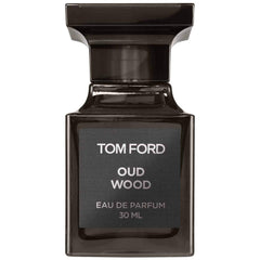 Tom Ford Oud Wood front bottle showing elegant label and compact size benefit