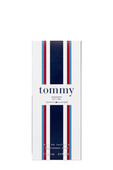 Tommy Hilfiger cap and spray nozzle detail showing durable finish and smooth spraying benefit