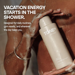 TONE foamy texture on hand highlighting moisturizing glycerin benefit