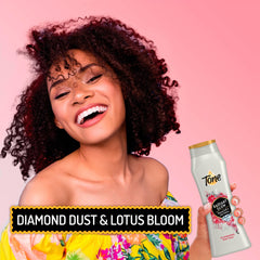 Close-up of diamond dust particles in Tone wash showing light-reflecting radiant finish