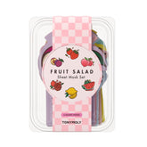 TONYMOLY front packaging showing six colorful fruit sheet masks and clear benefits