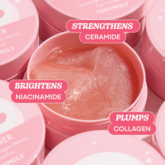 TONYMOLY open jar with crescent hydrogel patches visible for quick repairs