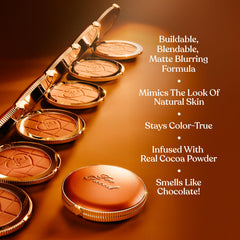 Too Faced macro of powder texture showing velvety smooth finish benefit