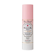 Too Faced Hangover front packaging showing clear bottle and label, highlights portability