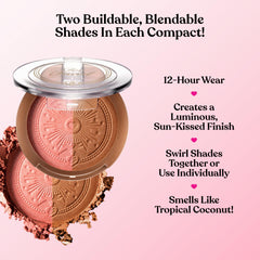 Too Faced Sun Bunny brush swatch demonstrating buildable color payoff benefit