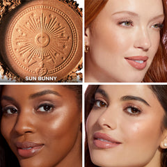 Too Faced Sun Bunny texture close-up highlighting silky, sheer powder finish benefit