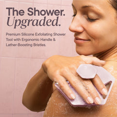 TOOLETRIES ergonomic grip detail providing secure wet-hand control