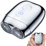 TOPWILL RX40 front view showing compact metal body and shaving head for portability