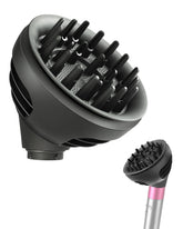 TOSAGE diffuser front view showing attachment fit and stable airflow benefit