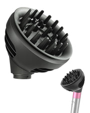 TOSAGE diffuser front view showing attachment fit and stable airflow benefit