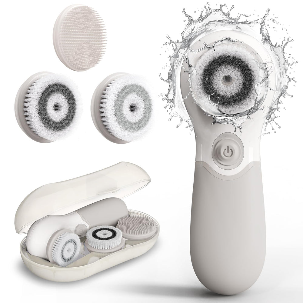 TOUCHBeauty face scrubber front view showing ergonomic design and benefits