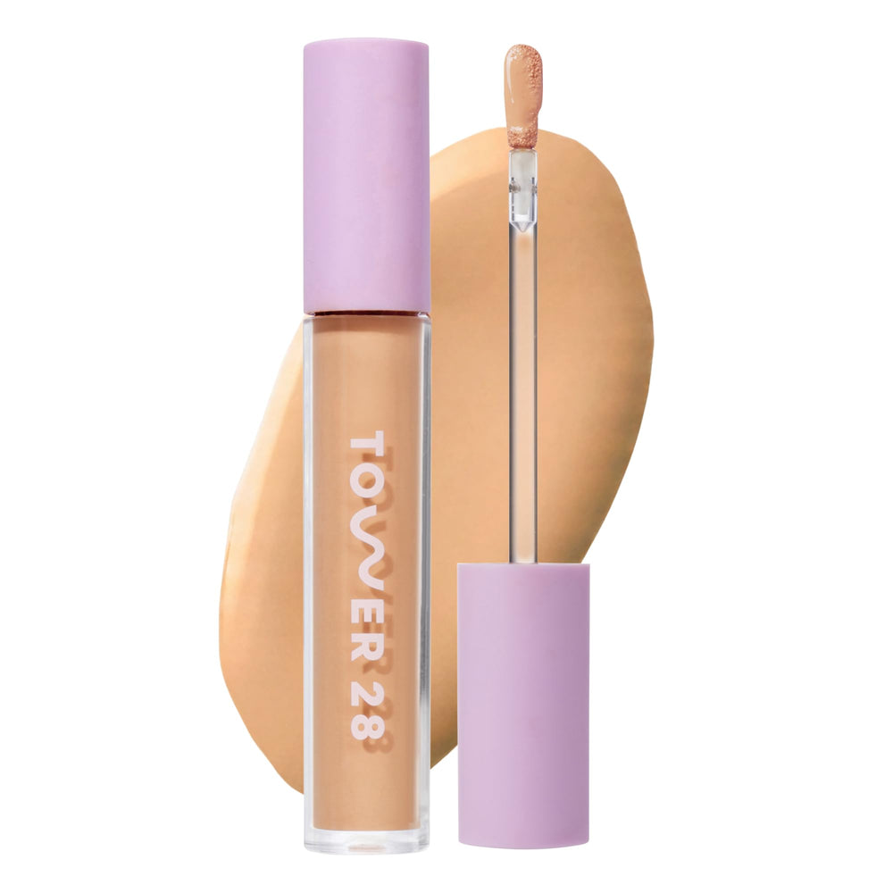 Tower 28 front packaging showing shade label and compact tube benefit: quick shade ID