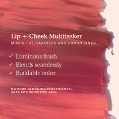 Tower 28 swatch on arm revealing Magic Hour rosy nude and buildable color benefit