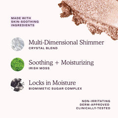 Tower 28 close-up crystal shimmer highlighting microplastic-free reflective finish
