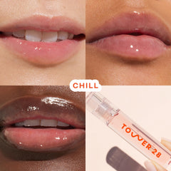 Tower 28 ShineOn doe-foot applicator delivering smooth precise application and gloss payoff