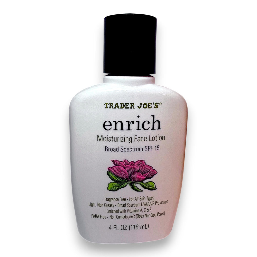 Trader Joe's front packaging showing dual 4 oz bottles and label benefits