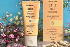 Trader Joe’s front tube showing label and SPF 40 for easy identification and daily protection