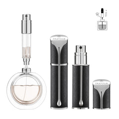 Travalo AQUA black front view showing sleek travel-ready design and secure cap