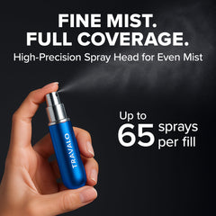 Travalo nozzle detail illustrating HD spray head for even misting benefit