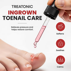 Treatonic dropper applying liquid to nail demonstrating precise softening