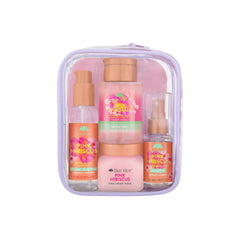 Tree Hut front packaging showing four-piece travel kit, easy gifting