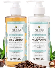 Tree To Tub front packaging set showing both volumizing bottles and benefits