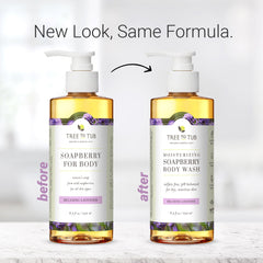 Tree To Tub ingredients displayed with shea and aloe benefit
