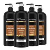 TRESemmé front packaging of Botanique Nourish conditioner showing 28 oz bottle benefit hydration