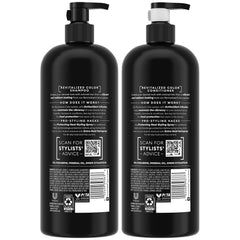 TRESemmé closeup label highlighting key ingredients and color-protection benefits