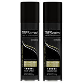 TRESemmé front packaging showing compact cans and strong hold benefit