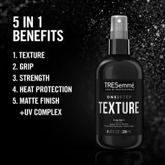 TRESemmé textured hair showing matte finish and natural-looking volume