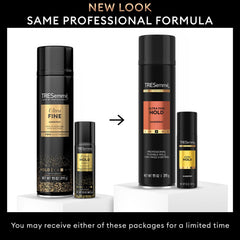 TRESemmé mist on hair closeup illustrating lightweight hold and smooth finish