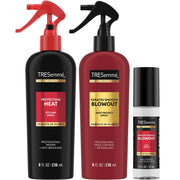 TRESemmé trio front packaging showing three heat-protect styling products for salon finish