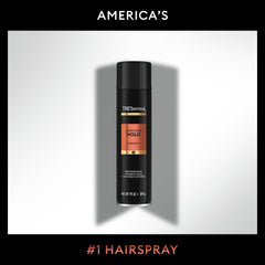 TRESemmé can on bathroom vanity suggesting easy daily styling