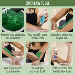 Tress Wellness spatula applying wax showing clean precise hair removal