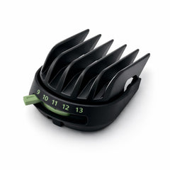 Trimmer guard comb front view showing fit and quick replacement benefit