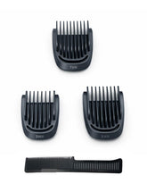 Trimmer front view with guards fitted showing tidy stubble benefit