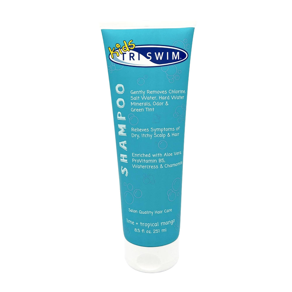 TRISWIM kids shampoo bottle front showing label and size, highlights gentle removal