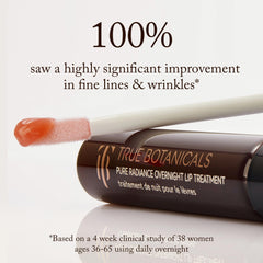 True Botanicals application of balm on lips demonstrating overnight hydration