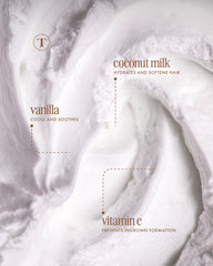 Truly coconut milk argan oil and mango butter ingredients display