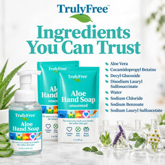 Truly Free foam in hand demonstrating gentle lather and moisturizing benefit