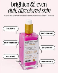 Truly serum pump and label highlighting product details and quick use benefit